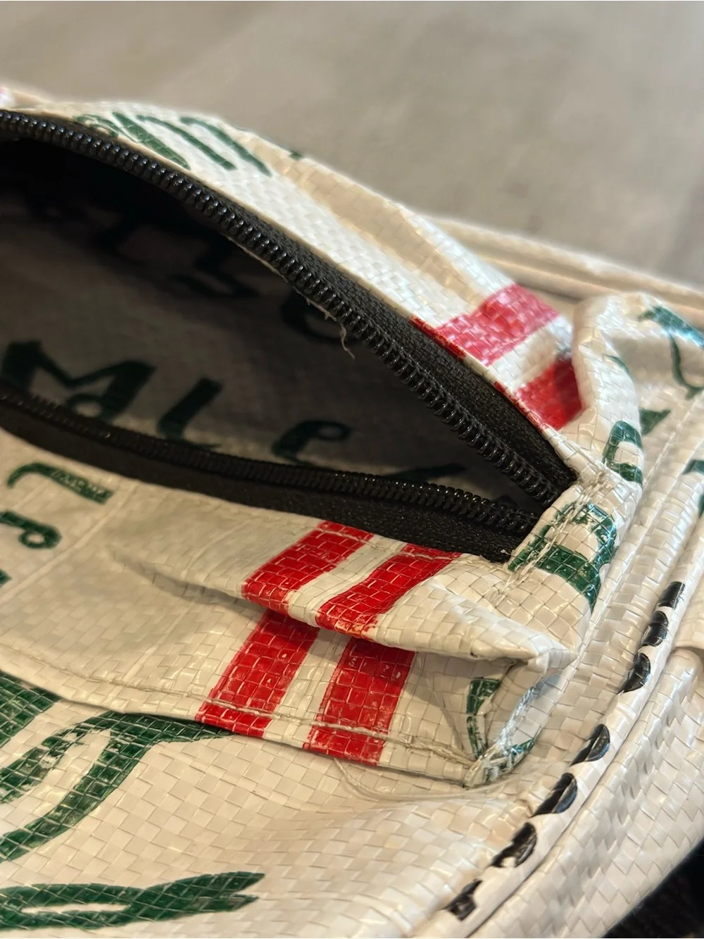 Cement Ethically Handmade Upcycled Sack Mini Backpack 10x8